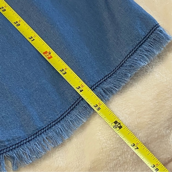 MICHEAL STARS / Blue Chambray 3/4 Sleeve Dress Size M - Picture 8 of 9